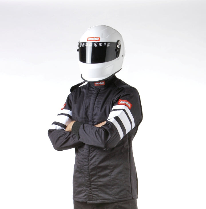 RaceQuip Black SFI-5 Jacket - Large - Bull Strap