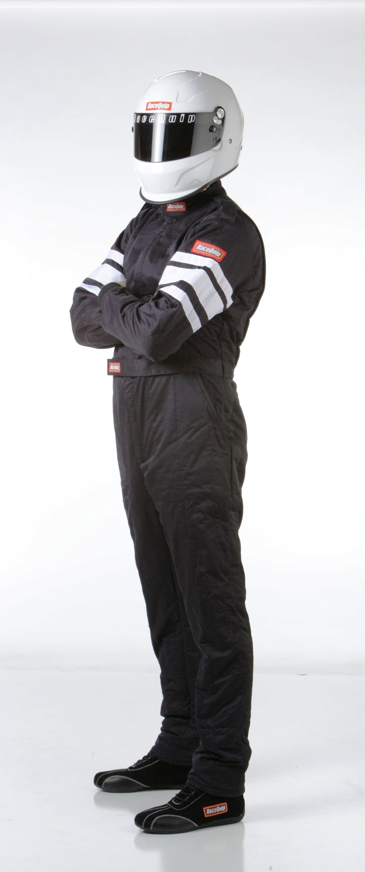 RaceQuip Black SFI-5 Suit - Medium - Bull Strap