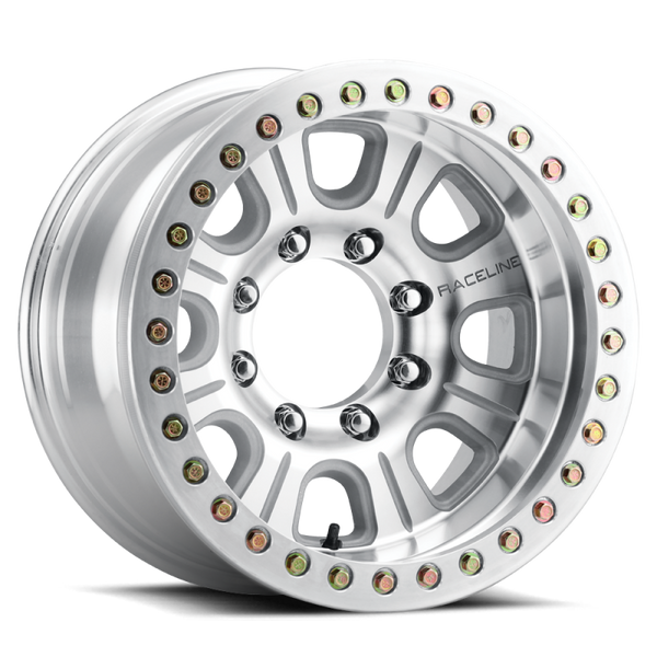 Raceline RT233 Monster 17x9.5in / 8x170 BP / -32mm Offset / 130.81mm Bore - Machined Beadlock Wheel - Bull Strap