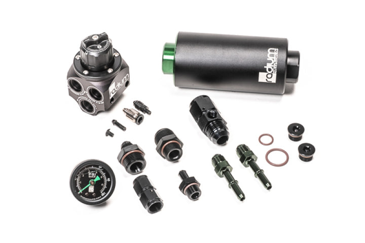 Radium Engineering 01-06 BMW E46 M3 Fuel Pressure Regulator & Fuel Filter Kit w/ Microglass Filter - Bull Strap