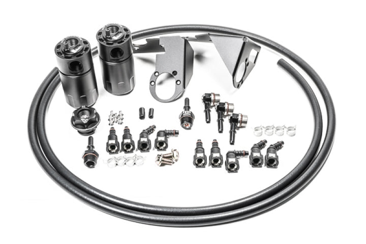 Radium Engineering 05-13 Chevrolet Corvette Fluid Lock Dual Catch Can Kit - Bull Strap