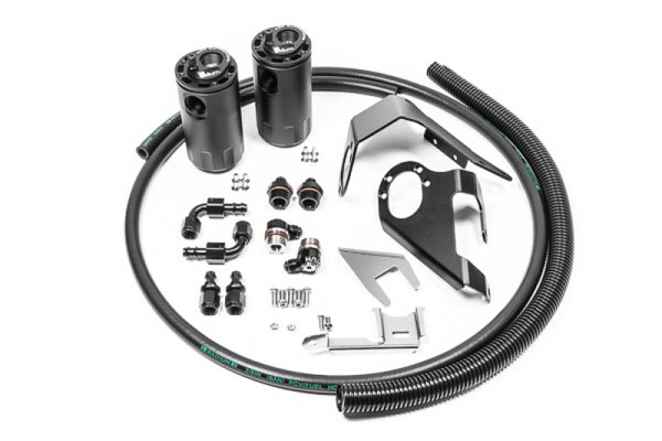 Radium Engineering 2009+ Nissan 370Z (VQ37VHR) Catch Can Kit - Fluid Lock - Bull Strap