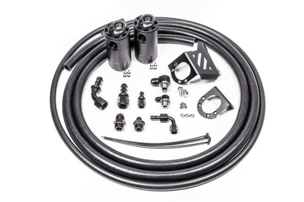 Radium Engineering 2016+ Toyota Tacoma Dual Catch Can Kit - Fluid Lock - Bull Strap