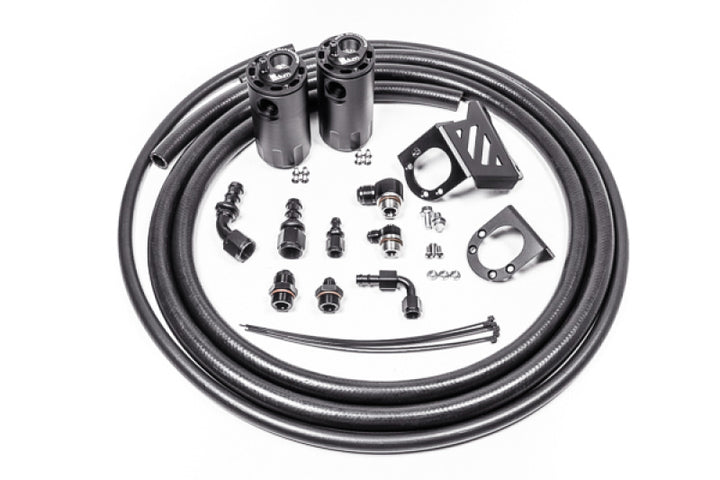 Radium Engineering 2016+ Toyota Tacoma Dual Catch Can Kit - Fluid Lock - Bull Strap