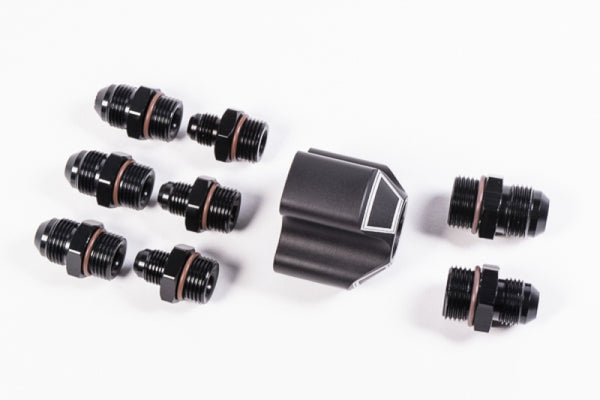 Radium Engineering 3 Into 1 Distribution Block w/ Fittings - Bull Strap