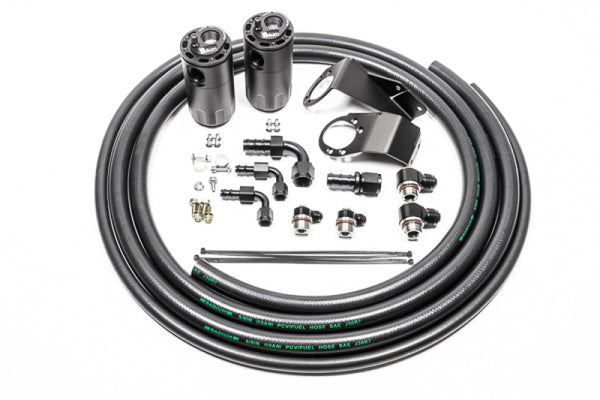 Radium Engineering 89-94 Nissan S13 Dual Catch Can Kit - Fluid Lock - Bull Strap