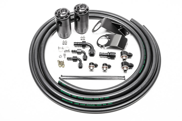 Radium Engineering 89-94 Nissan S13 Dual Catch Can Kit - Fluid Lock - Bull Strap