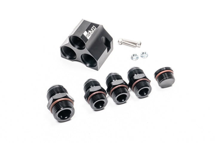 Radium Engineering Distribution Block 12-10-10-10 With Fittings - Bull Strap