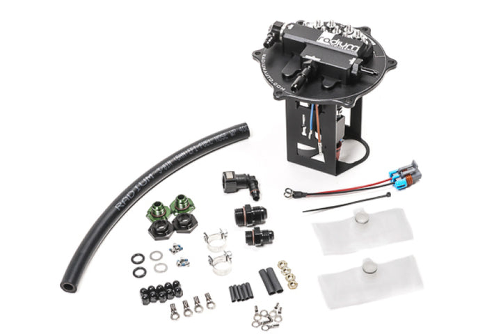 Radium Engineering EVO 7/8/9 Fuel Pump Hanger For Walbro F90000267/274/285 - Pumps Not Included - Bull Strap