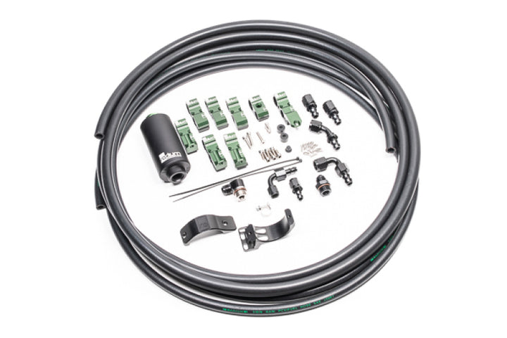 Radium Engineering Early Nissan Fuel Hanger Plumbing Kit Stainless Filter - Bull Strap