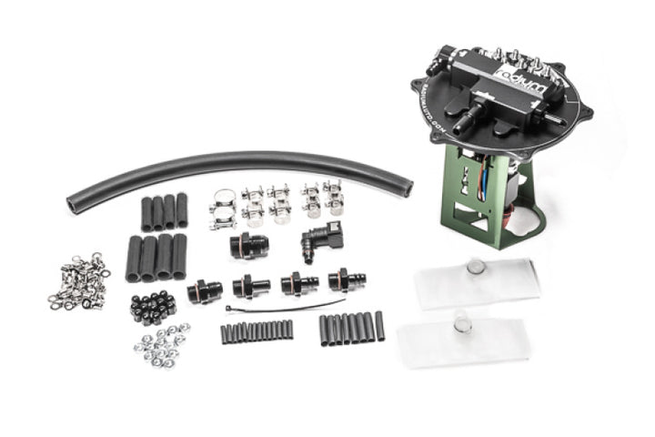 Radium Engineering Mitsubishi EVO 7/8/9 Fuel Hanger Fits AEM 50-1220 / DW440 - Pumps Not Included - Bull Strap