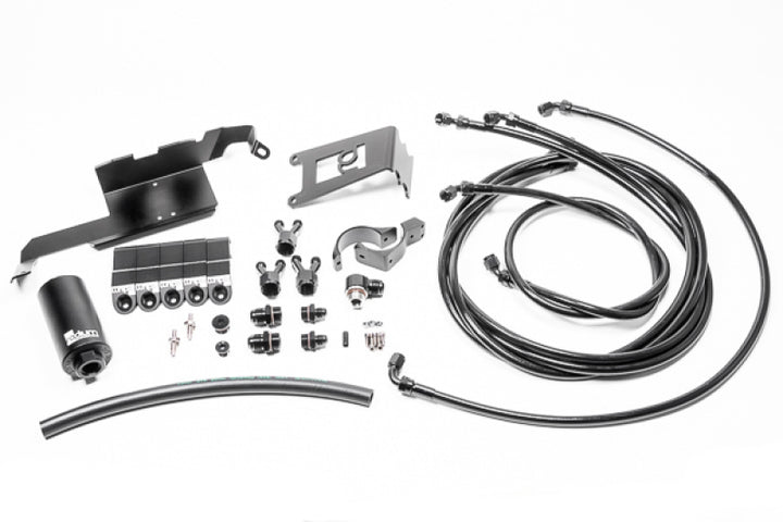 Radium Engineering Nissan R35 GT-R Fuel Hanger Feed Kit - Stainless - Bull Strap