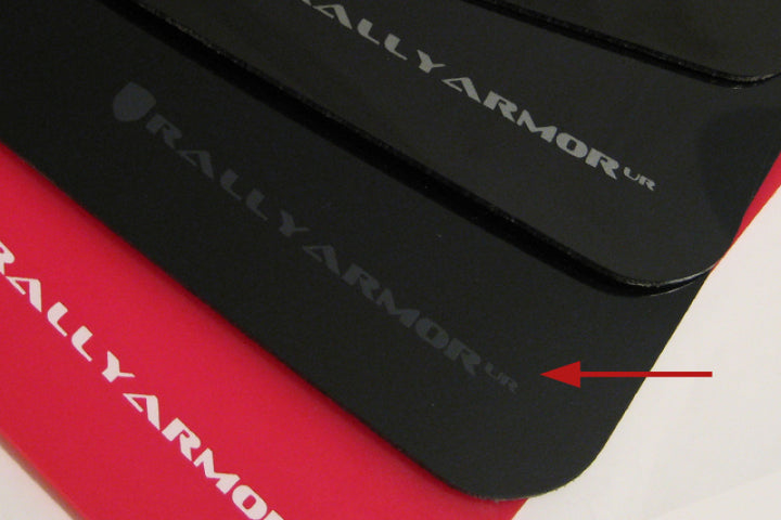 Rally Armor 03-08 Subaru Forester Black UR Mud Flap w/ Grey Logo - Bull Strap