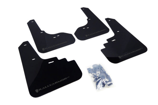 Rally Armor 05-09 Subaru Legacy / Outback Black UR Mud Flap w/Grey Logo - Bull Strap