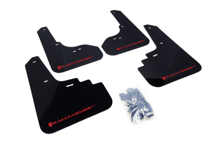 Rally Armor 05-09 Subaru Legacy / Outback Black UR Mud Flap w/Red Logo - Bull Strap
