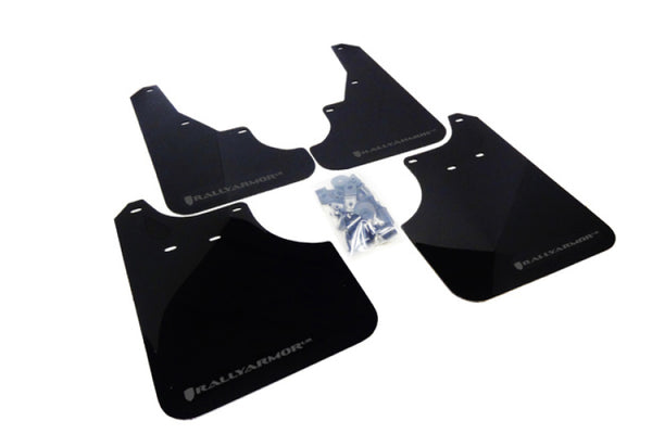 Rally Armor 09-13 Subaru Forester Black UR Mud Flap w/ Grey Logo - Bull Strap