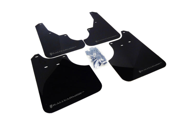 Rally Armor 09-13 Subaru Forester Black UR Mud Flap w/ Grey Logo - Bull Strap