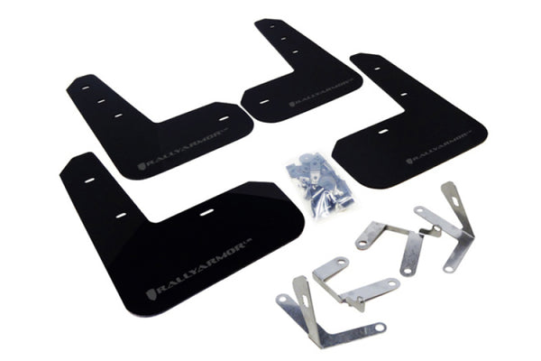 Rally Armor 13-17 Subaru BRZ/Toyota FR-S Black UR Mud Flap w/Grey Logo - Bull Strap