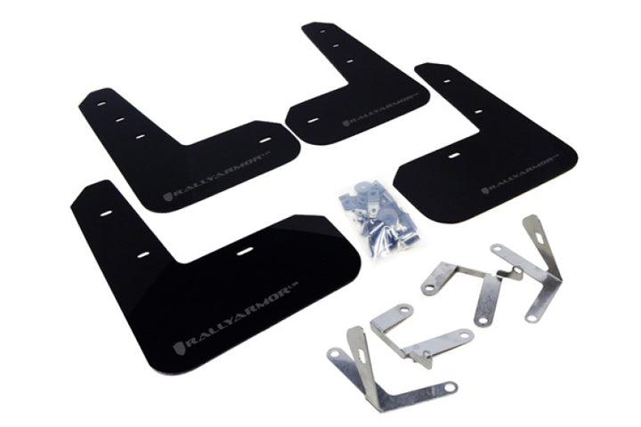 Rally Armor 13-17 Subaru BRZ/Toyota FR-S Black UR Mud Flap w/Grey Logo - Bull Strap