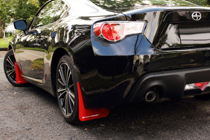 Rally Armor 13-17 Subaru BRZ/Toyota FR-S Red UR Mud Flap w/White Logo - Bull Strap