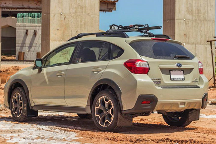 Rally Armor 13-17 Subaru Crosstrek XV Black Mud Flap w/Orange Logo - Bull Strap