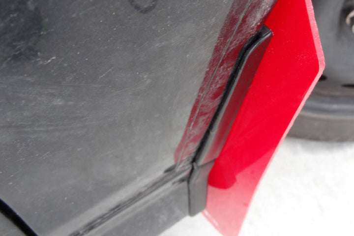 Rally Armor 13-19 Ford Fiesta ST Black UR Mud Flap w/Red Logo - Bull Strap