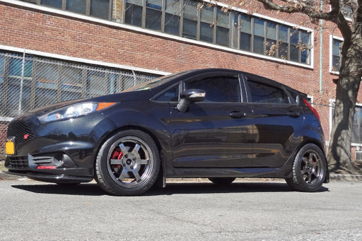 Rally Armor 13-19 Ford Fiesta ST Black UR Mud Flap w/Red Logo - Bull Strap
