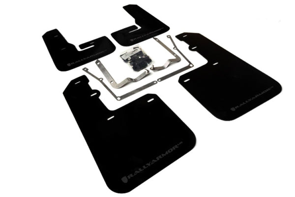 Rally Armor 15-18 VW Jetta Black UR Mud Flap w/Grey Logo - Bull Strap