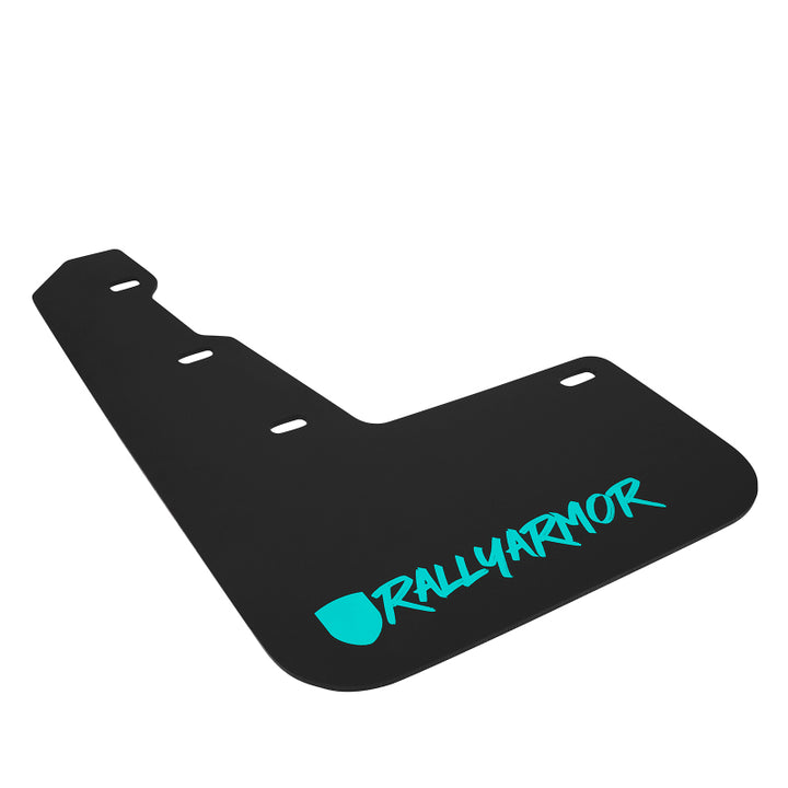 Rally Armor 15-21 Subaru WRX/STI Black UR Mud Flap w/Teal Altered Font Logo - Bull Strap