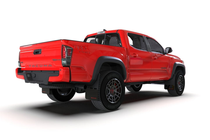 Rally Armor 16-23 Toyota Tacoma Gen 3 Black Mud Flap w/Grey Logo - Bull Strap