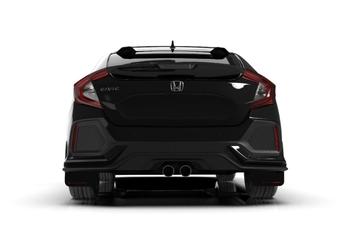 Rally Armor 17-19 Honda Civic Sport/Sport Touring Black UR Mud Flap w/Red Logo - Bull Strap
