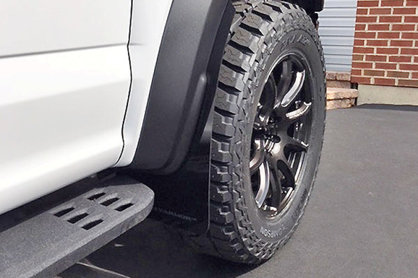 Rally Armor 17-20 Ford F-150 Raptor Gen 2 Black UR Mud Flap w/Dark Grey Logo - Bull Strap