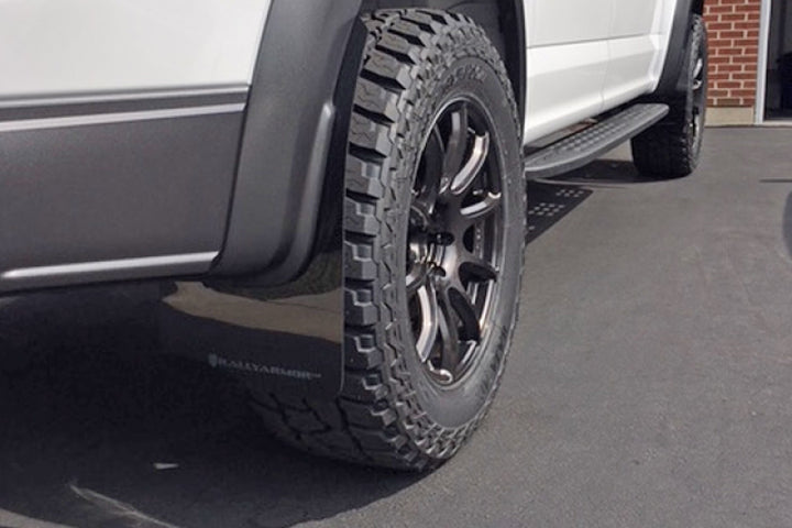 Rally Armor 17-20 Ford F-150 Raptor Gen 2 Black UR Mud Flap w/Dark Grey Logo - Bull Strap