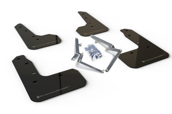 Rally Armor 17-21 Honda Civic Sport/Sport Touring Black UR Mud Flap w/Dark Grey Logo - Bull Strap