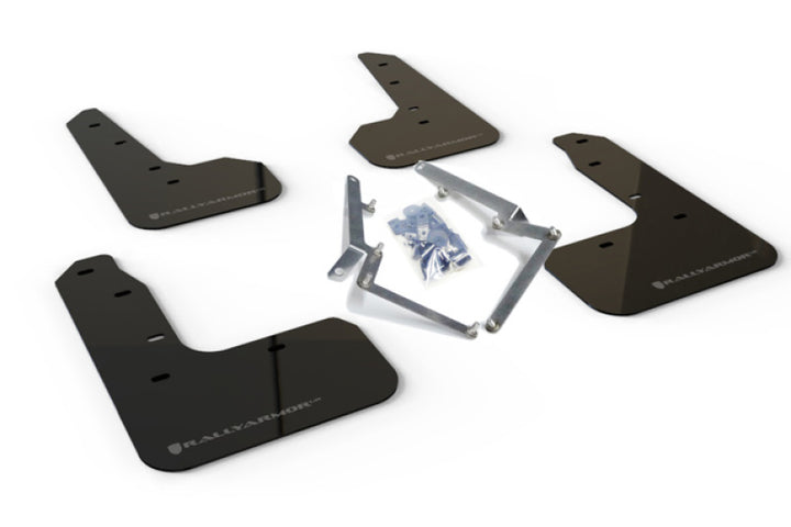 Rally Armor 17-21 Honda Civic Sport/Sport Touring Black UR Mud Flap w/Dark Grey Logo - Bull Strap
