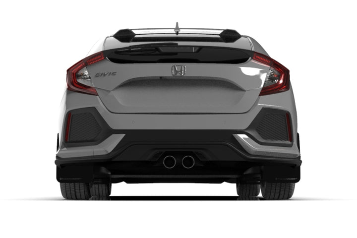 Rally Armor 17-21 Honda Civic Sport/Sport Touring Black UR Mud Flap w/Dark Grey Logo - Bull Strap