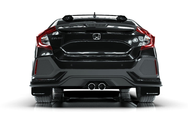 Rally Armor 17-21 Honda Civic Sport/Sport Touring Black UR Mud Flap w/White Logo - Bull Strap