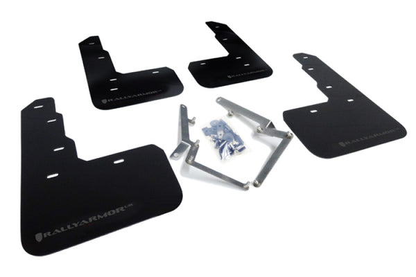 Rally Armor 17-22 Honda Civic Type R Black UR Mud Flap w/Dark Grey Logo - Bull Strap