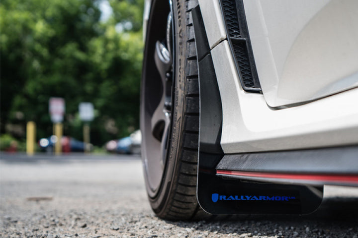 Rally Armor 17-22 Honda Civic Type R Black UR Mud Flap w/Dark Grey Logo - Bull Strap