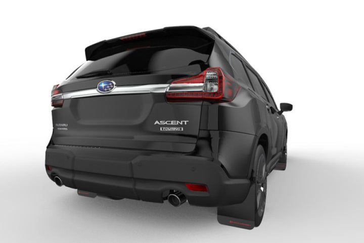 Rally Armor 18-25 Subaru Ascent Black UR Mud Flap w/Grey Logo - Bull Strap