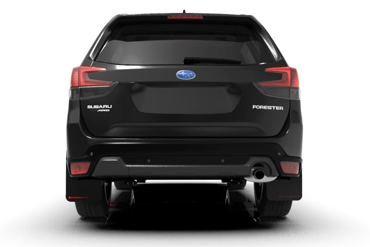 Rally Armor 19-21 Subaru Forester Black UR Mud Flap w/ Red Logo - Bull Strap