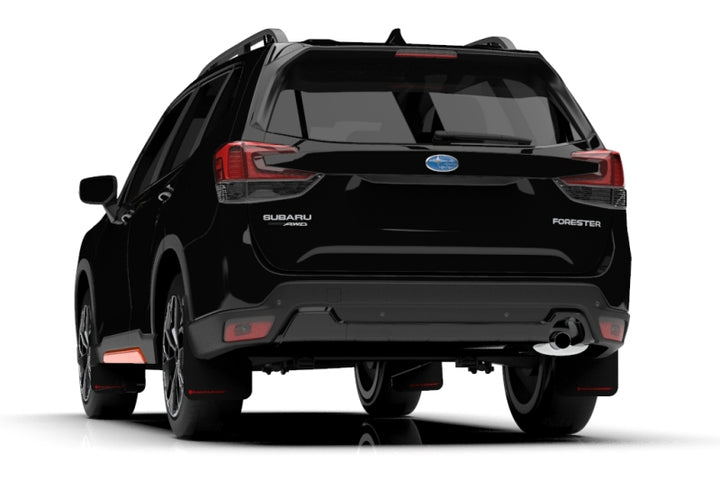 Rally Armor 19-21 Subaru Forester Black UR Mud Flap w/ Red Logo - Bull Strap