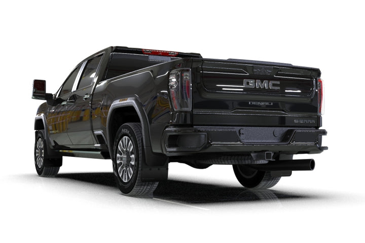 Rally Armor 20-26 GMC Sierra 2500/3500 HD Denali Black Mud Flap w/Metallic Black Logo - Bull Strap