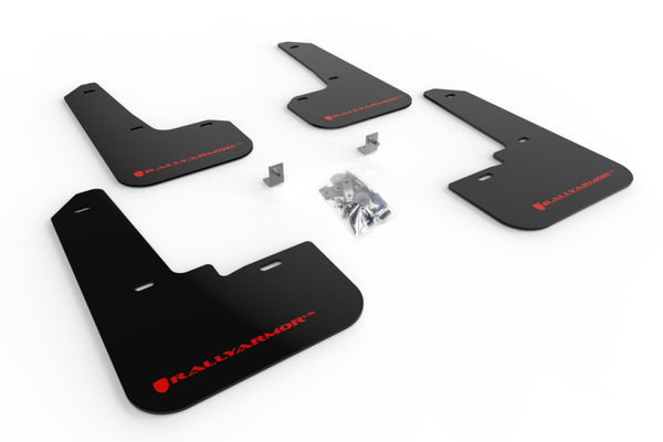 Rally Armor 20-25 Subaru Legacy Black UR Mud Flap w/Red Logo - Bull Strap