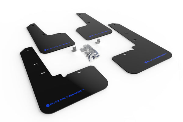 Rally Armor 20-25 Subaru Outback Black UR Mud Flap w/Blue Logo - Bull Strap