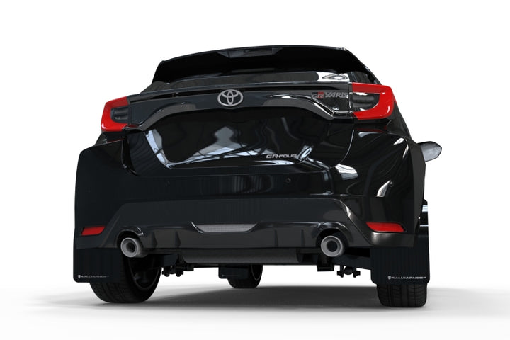 Rally Armor 20-25 Toyota GR Yaris Black Mud Flap w/Grey Logo - Bull Strap