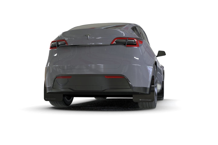 Rally Armor 20-26 Tesla Model Y, Juniper Y Black UR Mud Flap w/Dark Grey Logo - Bull Strap