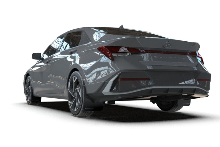 Rally Armor 2024-25 Hyundai Elantra N/N Line Black Mud Flap w/Grey Logo - Bull Strap