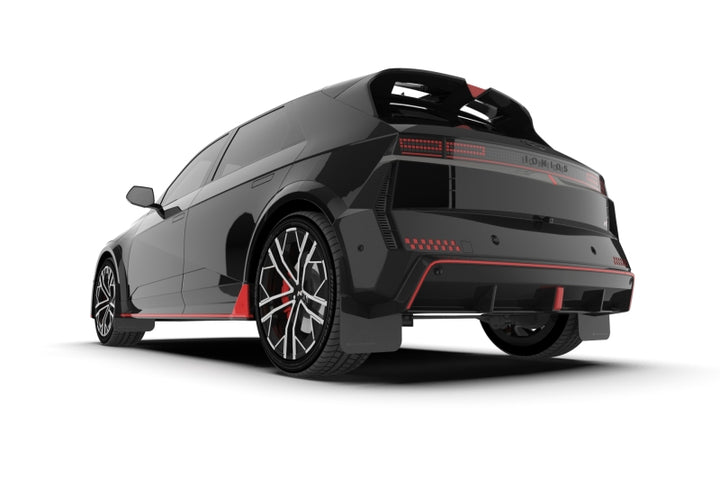 Rally Armor 2025 Hyundai Ioniq 5 N Black Mud Flap w/Metallic Black Logo - Bull Strap