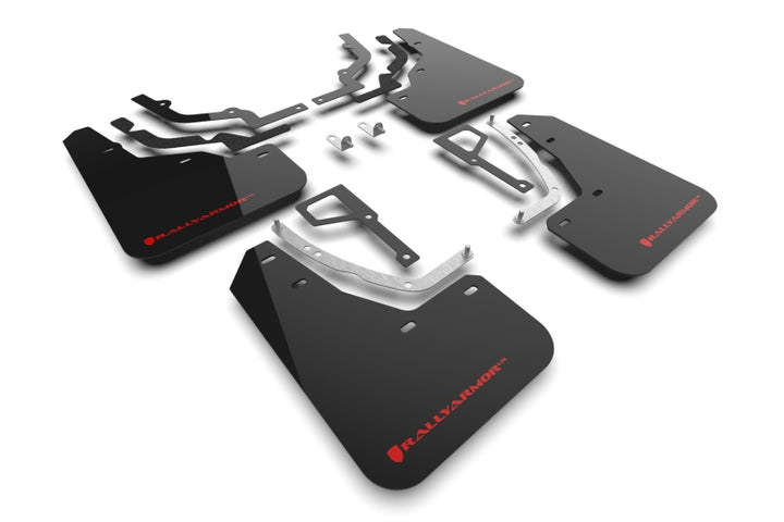 Rally Armor 2025 Hyundai Ioniq 5 N Black Mud Flap w/Red Logo - Bull Strap